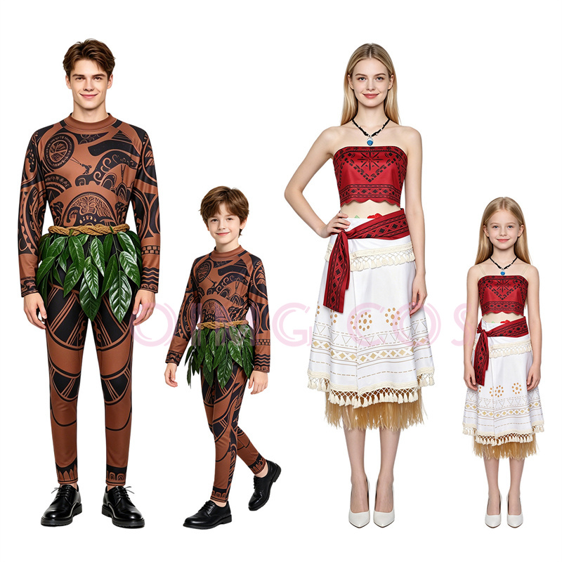 Party Games Groups - Moanaa Maui‌i Cosplay Costume Carnival Uniform