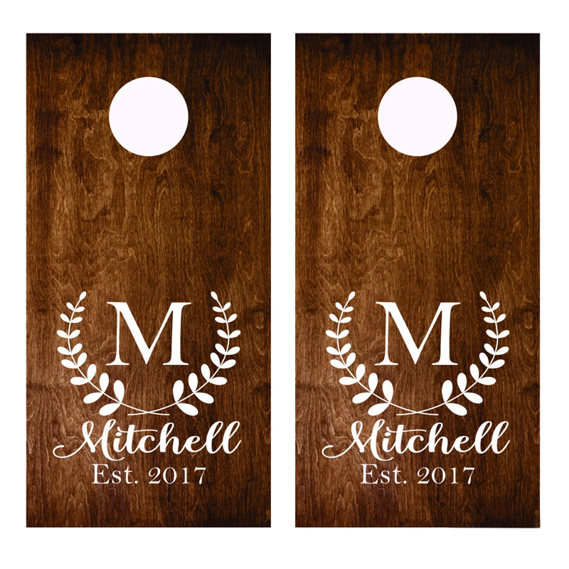 Cornhole Board Set - Wedding Party Decor Sign Sticker Cornhole