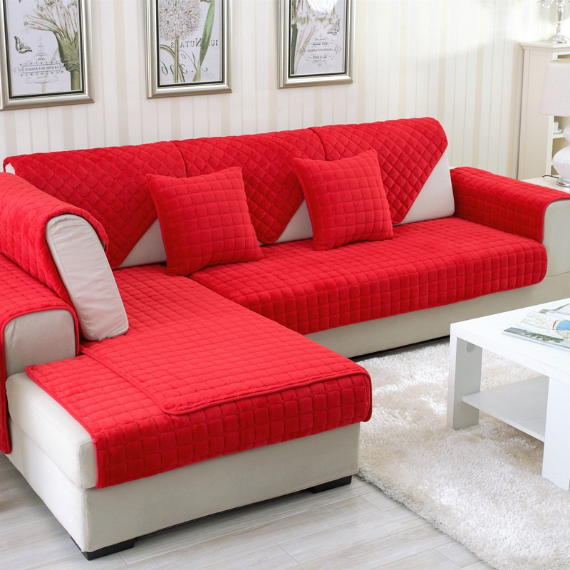 Washer Toss Set - Thickened Flannel Sofa Cushion Universal Solid