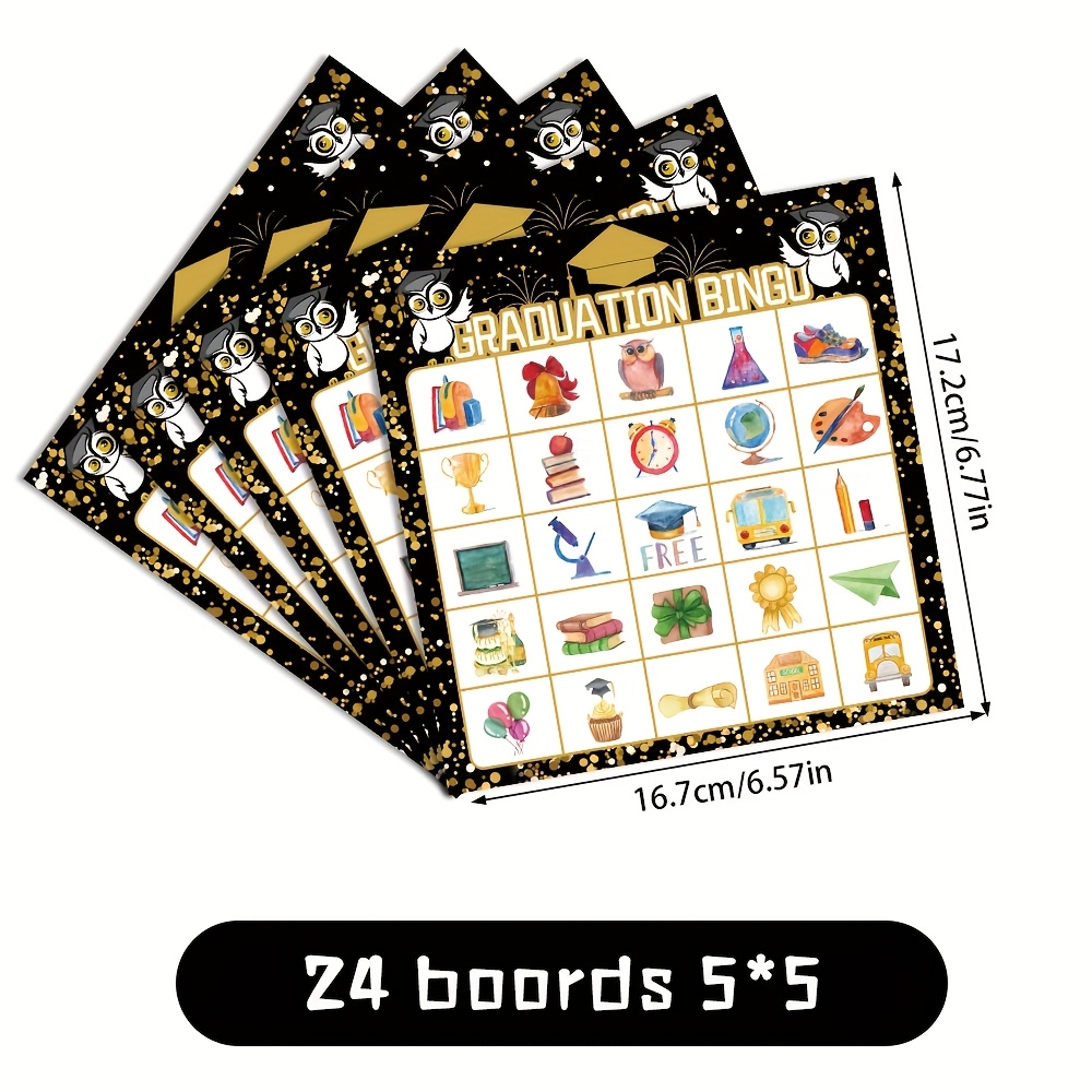 2026 Black Gold Graduation Bin - Party Games College ulasan dan harga