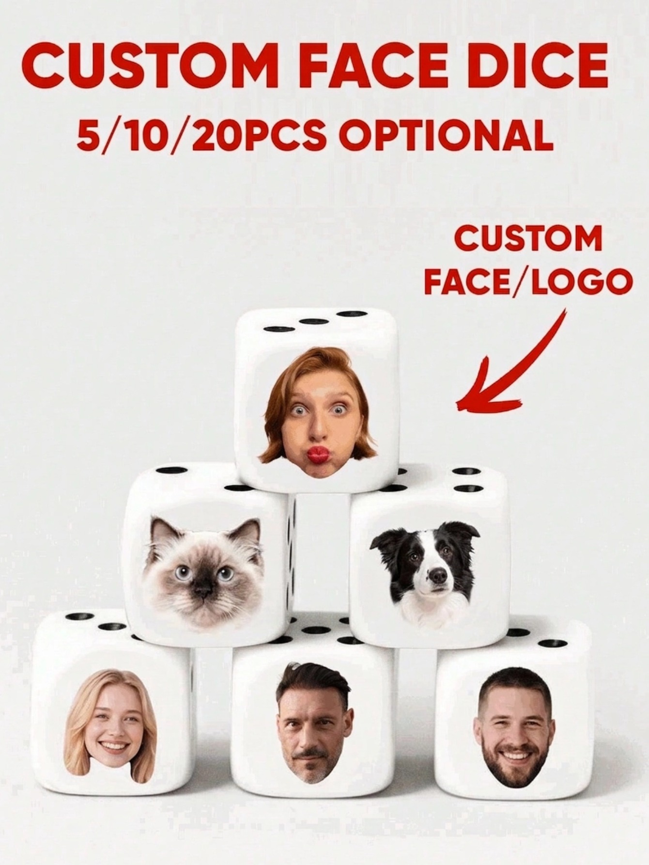 Custom Face Dice Personalized  - Party Games Groups ulasan dan harga