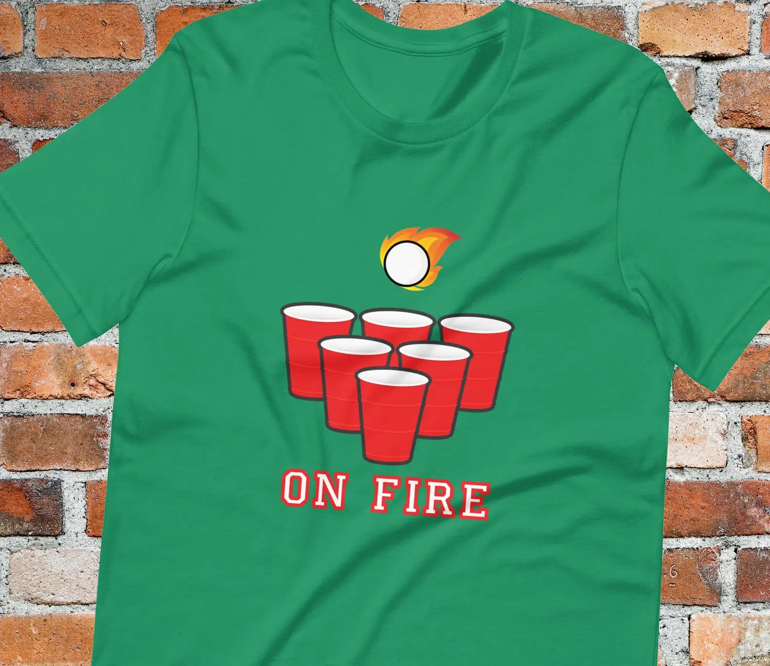 Beer Pong On Fire T Shirt Flip - Party Games College ulasan dan harga