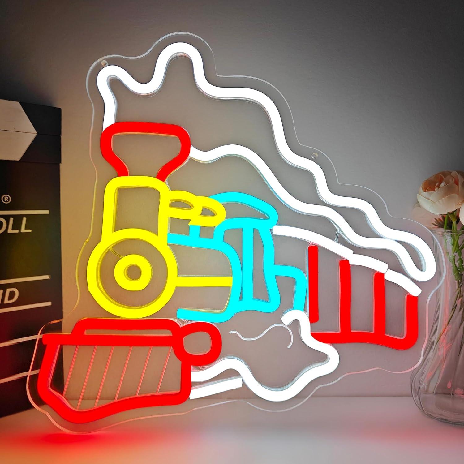 Steam Train Neon Sign USB Dimm - Party Games In Steam ulasan dan harga