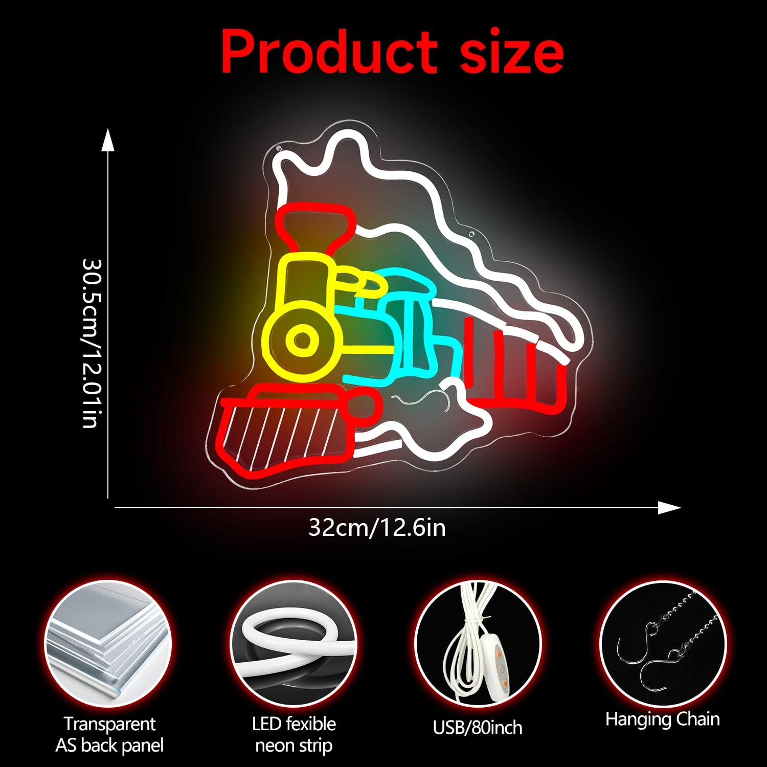 Steam Train Neon Sign USB Dimm - Party Games In Steam ulasan dan harga